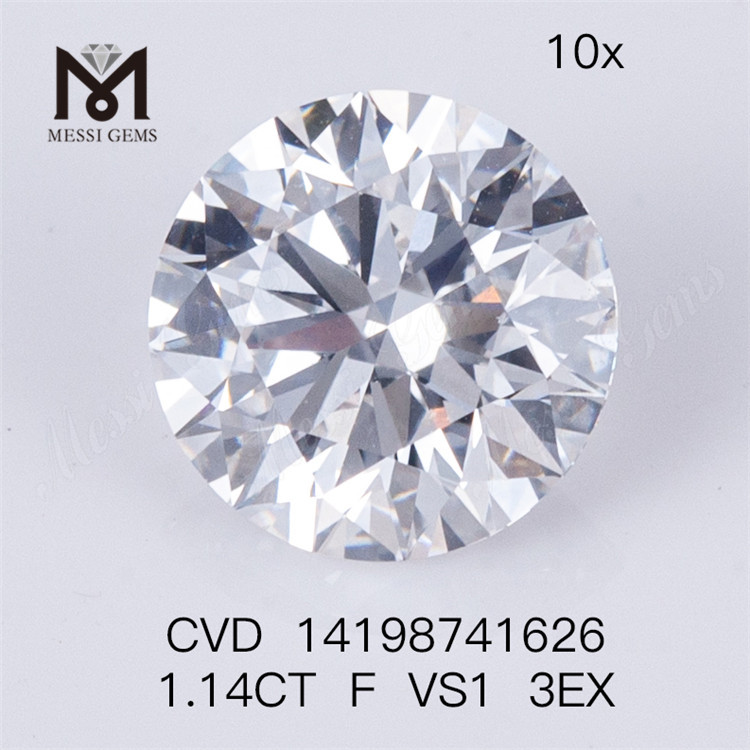 1.14CT F VS1 3EX formato redondo CVD Lab Grown Diamond stone