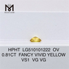 0,81 ct Fancy Yellow Vs Lab Diamond Forma OV Diamantes Sintéticos HPHT Preço de Fábrica