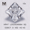 Diamante cultivado em laboratório de 0,80 ct SQ D VS2 HPHT preço por atacado de diamantes