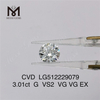  3.01CT G cvd diamante atacado vs preço de atacado de diamantes feitos pelo homem