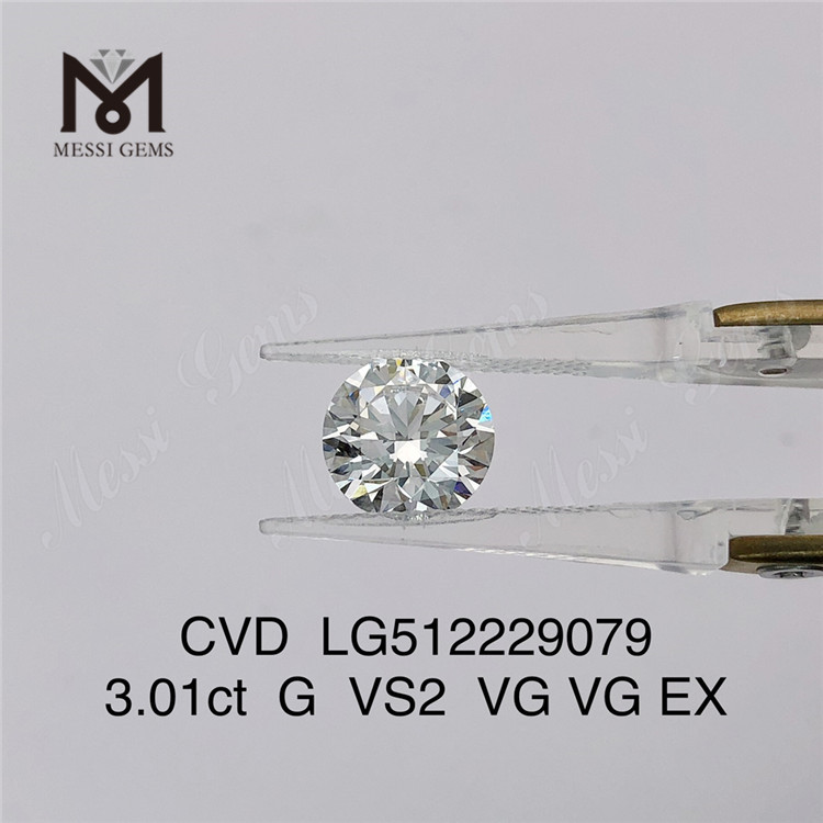  3.01CT G cvd diamante atacado vs preço de atacado de diamantes feitos pelo homem