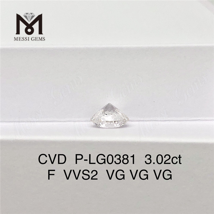 3,02 ct F VVS2 VG VG VG Forma redonda CVD comprar cvd diamante P-LG0381