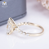 6*8mm DEF moissanite anel de casamento de ouro branco 18k anel de noivado personalizado moissanite