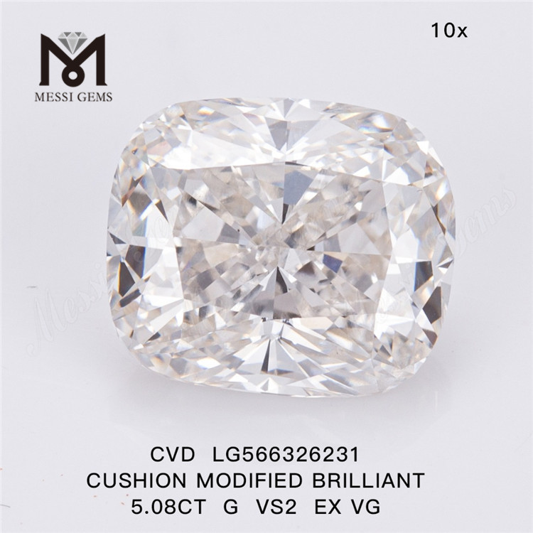 5.08CT G VS2 EX VG CUSHION diamante artificial preço CVD LG566326231