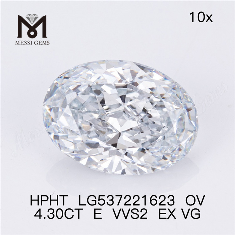 4,30 ct vvs branco comprar diamantes de laboratório E cor oval hpht diamante de laboratório solto