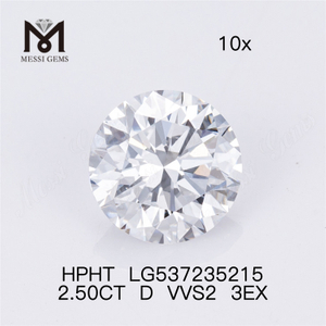 Diamantes 2.5CT D VVS HPHT diamantes HPHT soltos em forma redonda preço de atacado