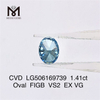 Diamante cultivado em laboratório IGI VS2 EX com corte OVAL de 1,41 ct