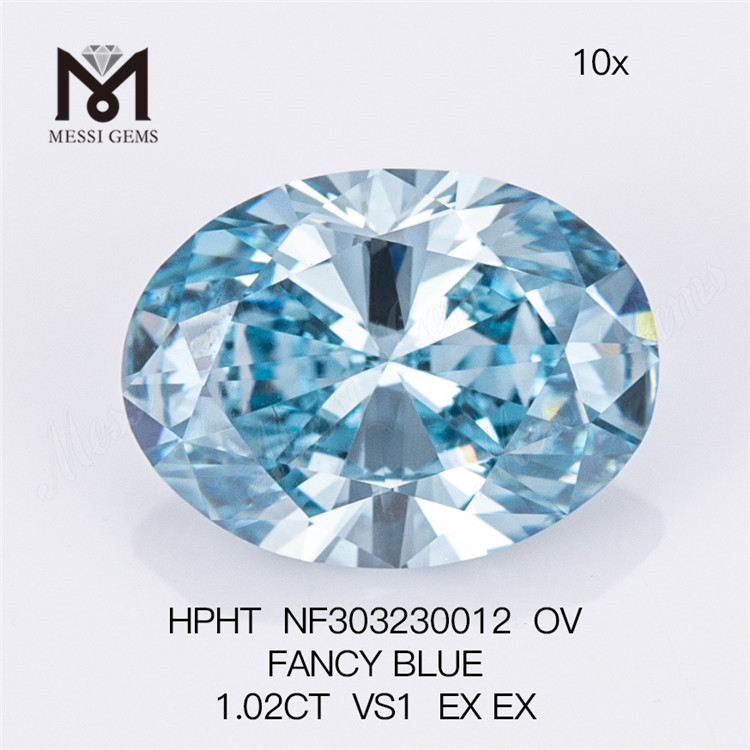 1.02CT OV FANCY BLUE VS1 atacado diamante cultivado em laboratório HPHT NF303230012