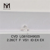 Diamantes artificiais de perfeição cultivados em laboratório 2.26CT F VS1 para venda Explore丨Messigems CVD LG610349025