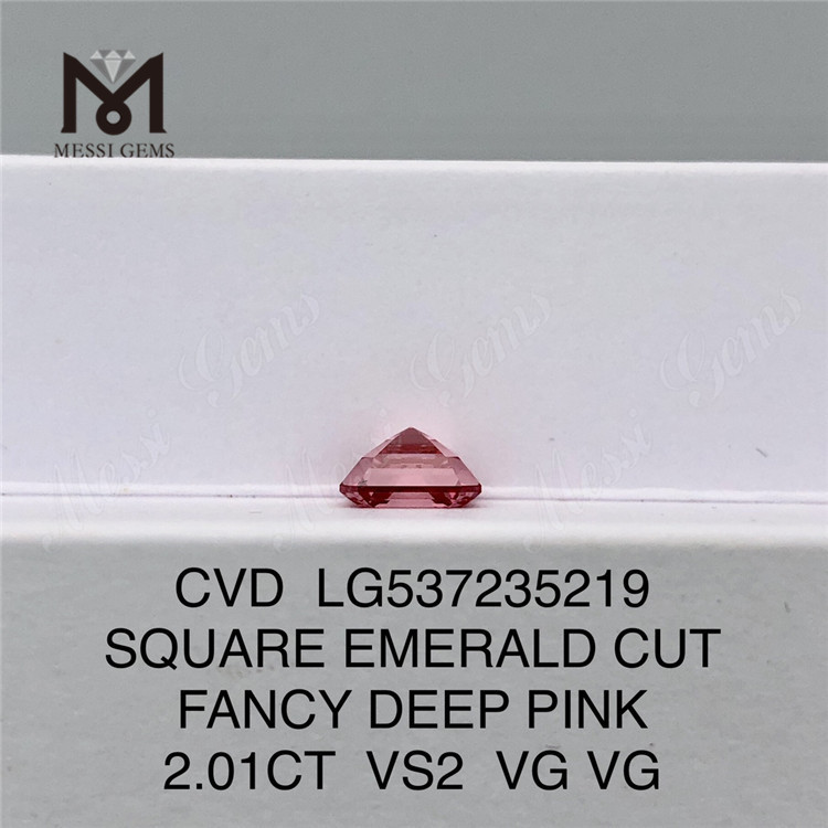 2.01ct atacado diamantes de laboratório rosa VS2 VG VG CVD QUADRADO ESMERALDA CORTE FANCY PROFUNDO CVD LG537235219