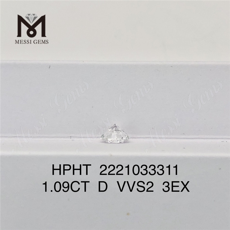 1.09CT D VVS2 3EX HPHT gia feito em diamante de laboratório 2221033311丨Messigems 