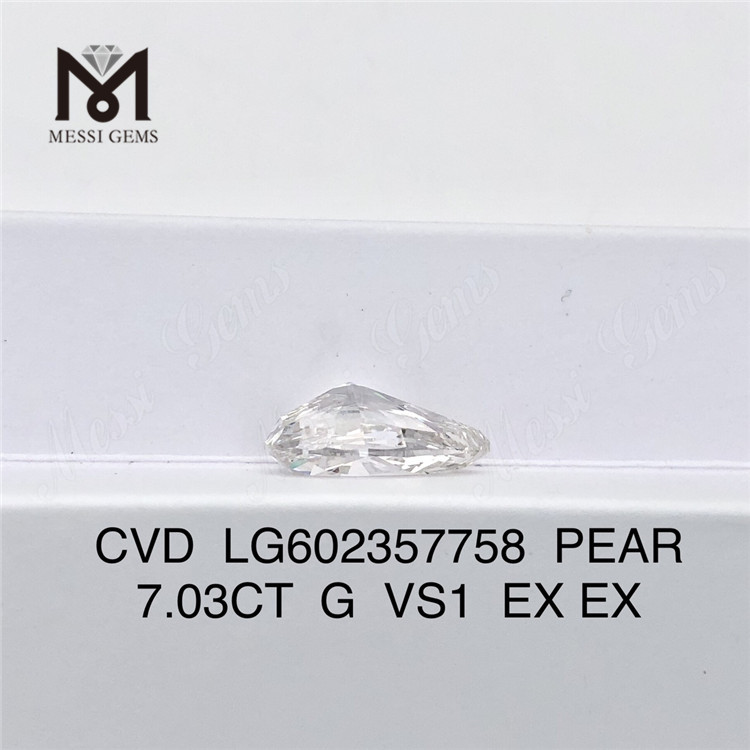 7.03CT G VS1 PEAR IGI Diamantes Certificados Brilho Sustentável丨Messigems LG602357758