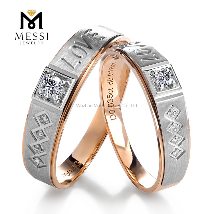 EX Lab anéis de casal de diamantes para noivado Anéis de casamento para casais