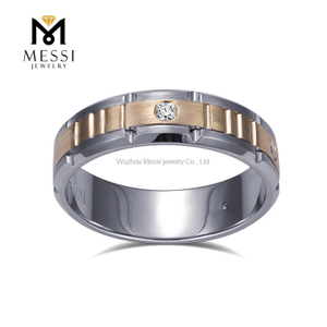 Anel de diamante IGI Lab 14k ouro aliança de casamento anéis masculinos US9 #