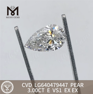 3.00CT E VS1 PEAR diamantes de laboratório de melhor qualidade IGI LG640479447丨Messigems