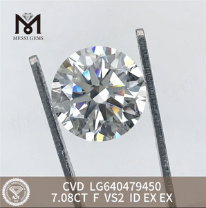 7.08CT F VS2 ID grande laboratório criado diamantes CVD LG640479450丨Messigems 