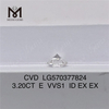 Diamante Sintético 3.20CT E VVS1 ID EX EX 3 quilates