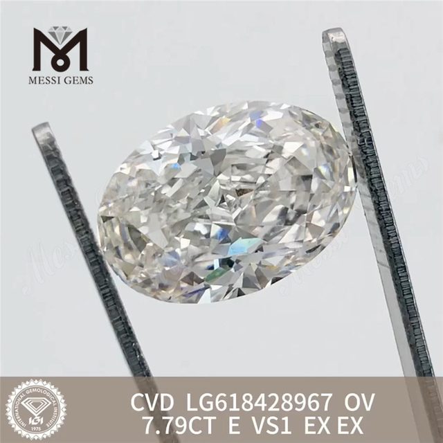7.79CT E VS1 OV diamantes de laboratório feitos pelo homem丨Messigems CVD LG618428967