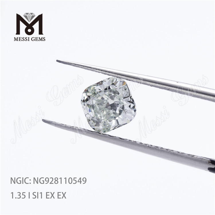 Almofada polida excelente de 1,35 quilates brilhante I SI1 EX EX HPHT diamante solto CVD