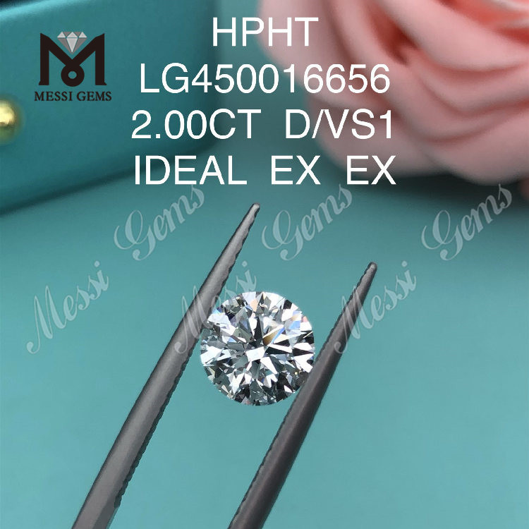 2CT D VS1 Diamantes de laboratório redondos IDEL Diamantes sintéticos soltos