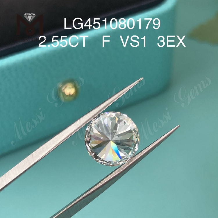 2,55 ct F VS1 3EX Cut Round diamantes cultivados em laboratório de melhor preço