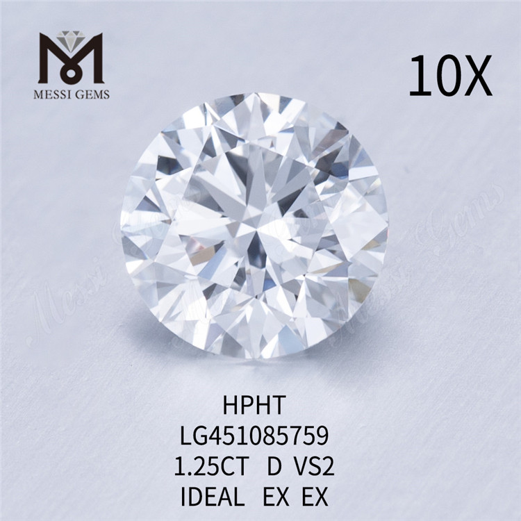 Diamantes de laboratório HPHT 1,25 quilates D VS2 RD BRILLIANT
