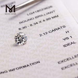 2.12ct H/VS1 3EX IGI certificado diamante sintético para fabricação de anéis de fábrica atacado diamante cultivado em laboratório 