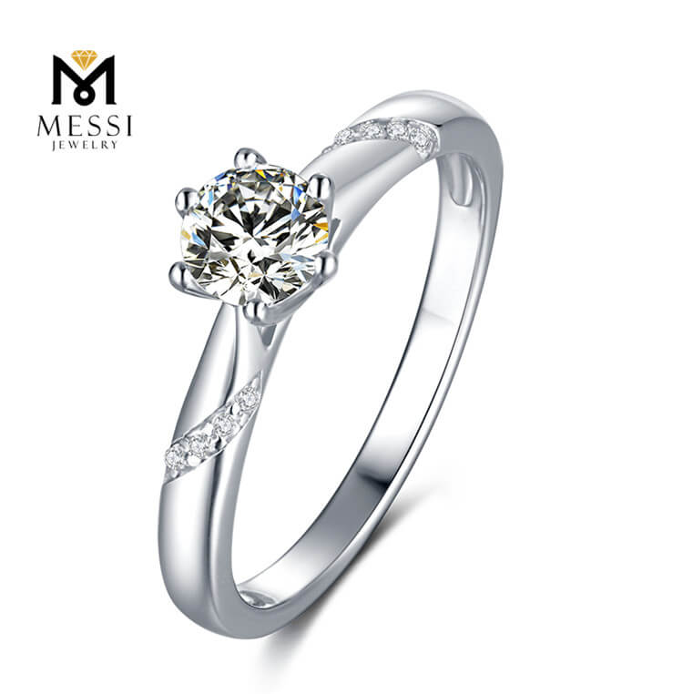 1 ct em anéis de moda banhados a ouro branco joias femininas 925 anel de prata esterlina
