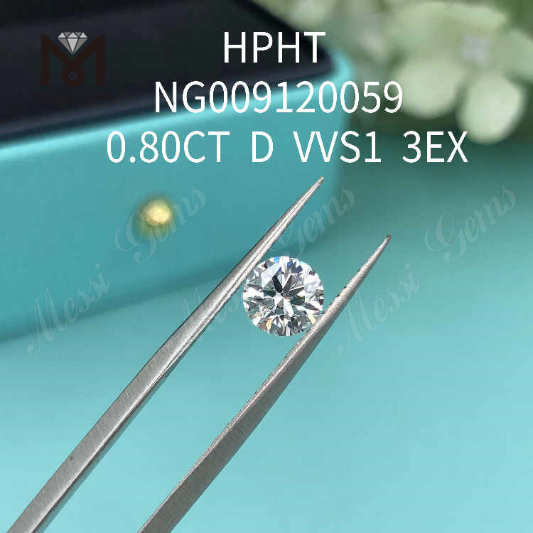 0,80CT branco D redondo melhores diamantes sintéticos VVS1 3EX