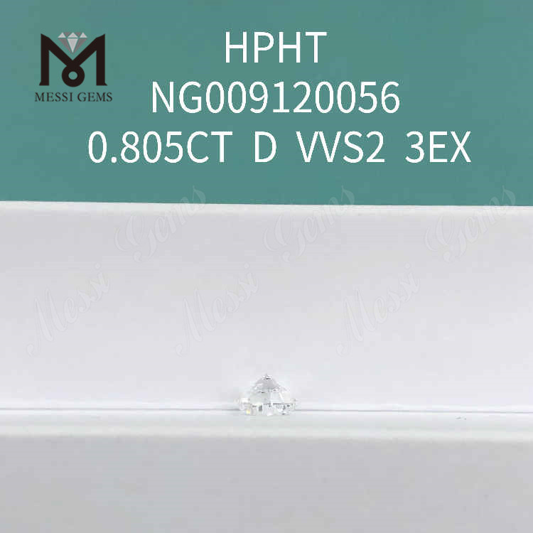 0,805CT diamante redondo solto feito em laboratório VVS2 3EX branco