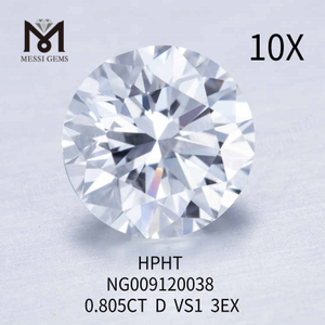 0,805CT D VS1 diamante de laboratório redondo branco 3EX