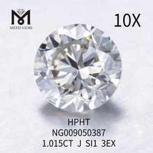 1.015CT J branco Lab Grown Diamante forma arredondada SI1