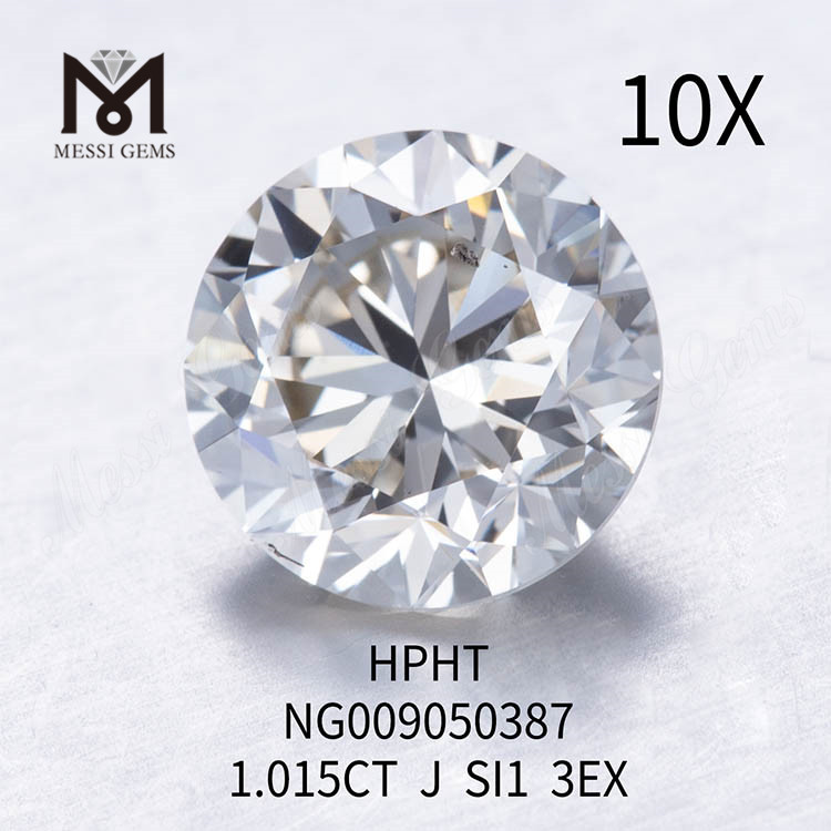 1.015CT J branco Lab Grown Diamante forma arredondada SI1