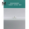 Diamantes avulsos cultivados em laboratório de 1,090 ct G VS2 EX