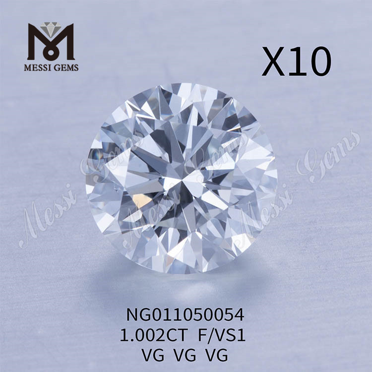1,002 quilates redondo F Diamante sintético de pedra preciosa solta VS1