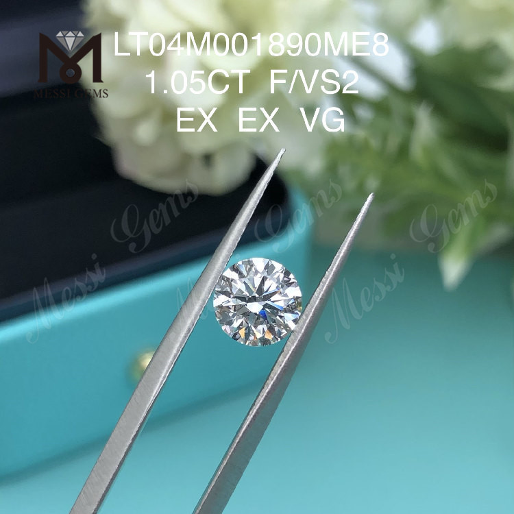 Diamantes de laboratório redondos de 1,05 quilates VS2 EX Cut