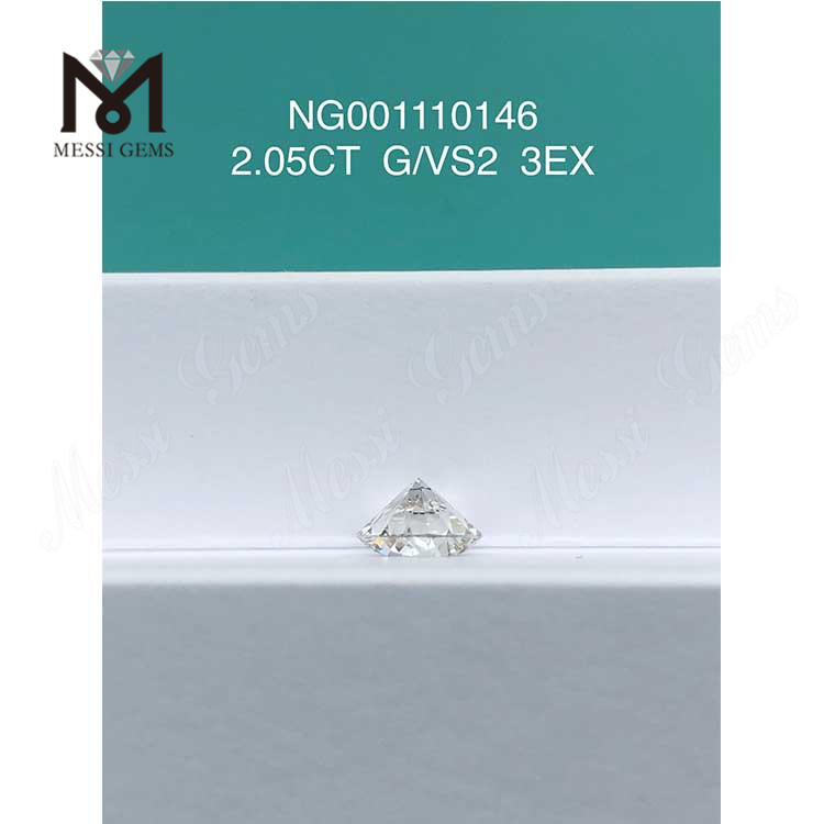 2.05ct G Round VS2 EX Cut Grade melhores diamantes cultivados em laboratório online