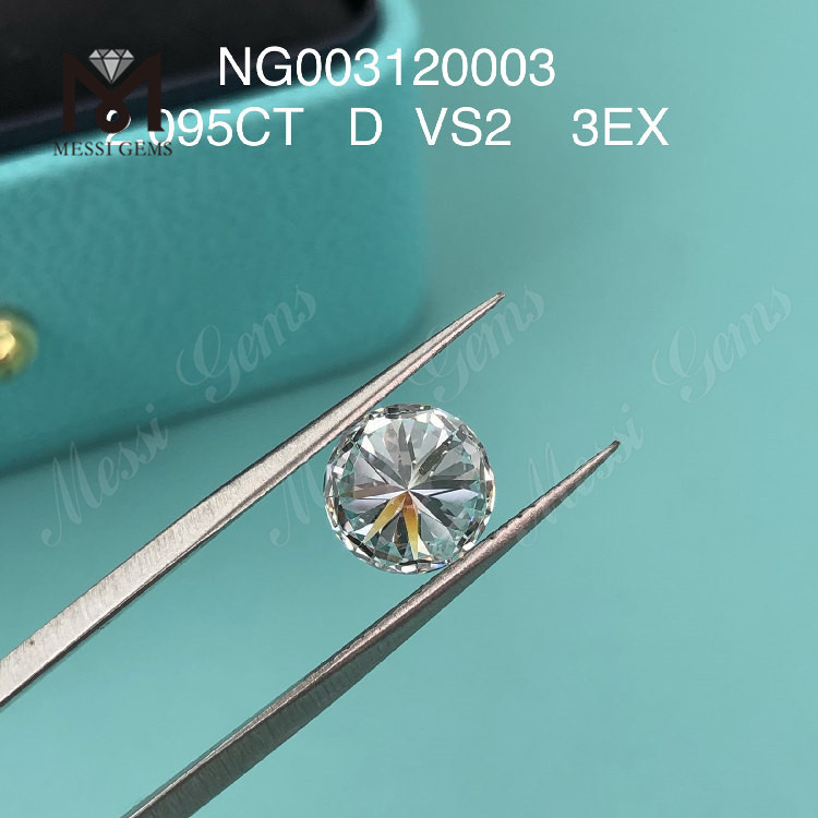 2.095ct D VS2 EX Cut Grade Round diamante cvd atacado