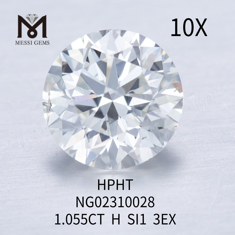 Diamante cultivado em laboratório SI1 RD 1,055 ct EX Cut Grade