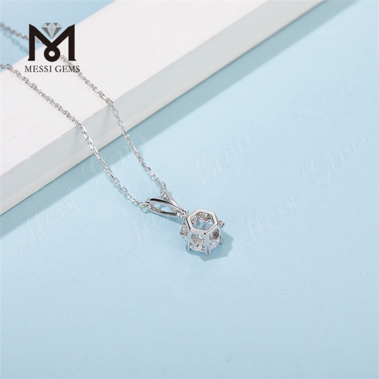 Pingente de prata esterlina Messi Gems 1 quilate Moissanite Diamond 925 para mulheres