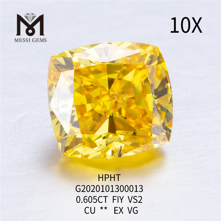 Diamante de laboratório com corte almofadado FIY EX de 0,605ct VS2 VG