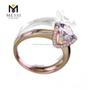 Anel de ouro rosa moissanite de 1 quilates Bar Setting anéis de casamento moissanite