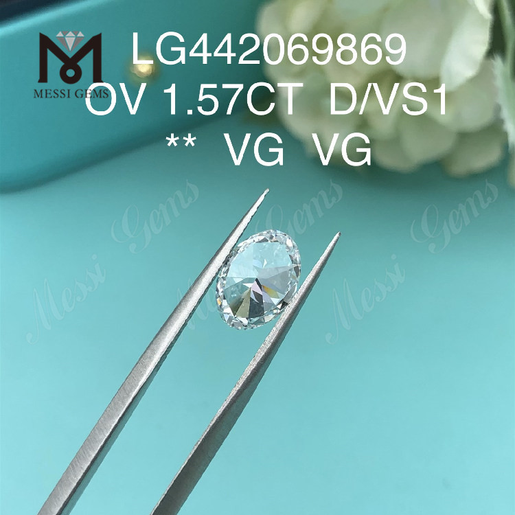 Preço do diamante de laboratório OVAL D VS1 de 1,57 ct por quilate