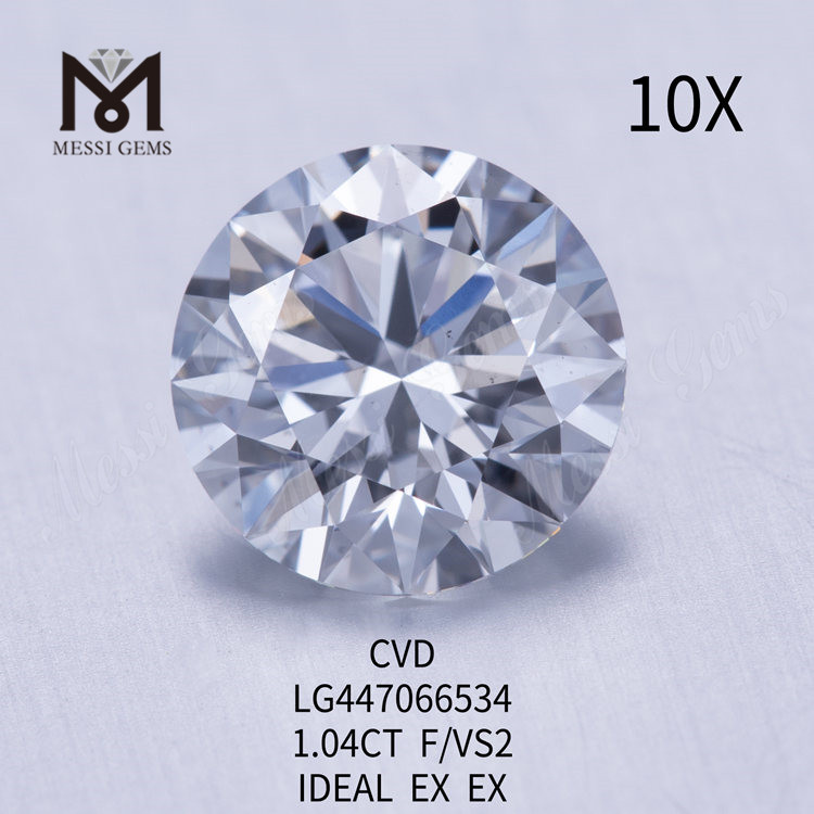 1,04 quilates F VS2 Redondo BRILHANTE IDEAL Corte artificial de diamantes