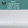 0,56 CT D/VS1 custo de corte redondo de diamantes criados em laboratório IDEAL EX EX