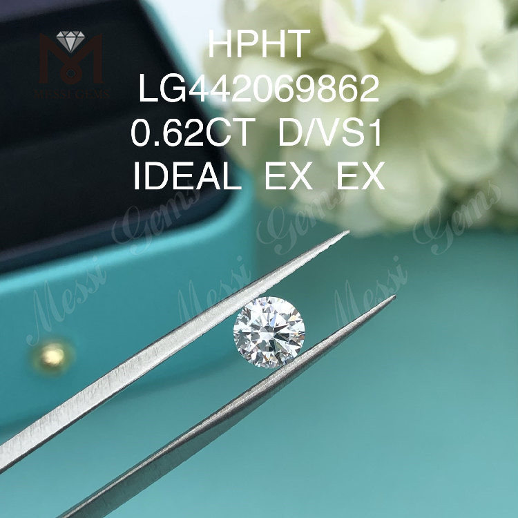 Diamante D VS1 redondo 0,62 CT cultivado em laboratório IDEAL diamante barato feito pelo homem