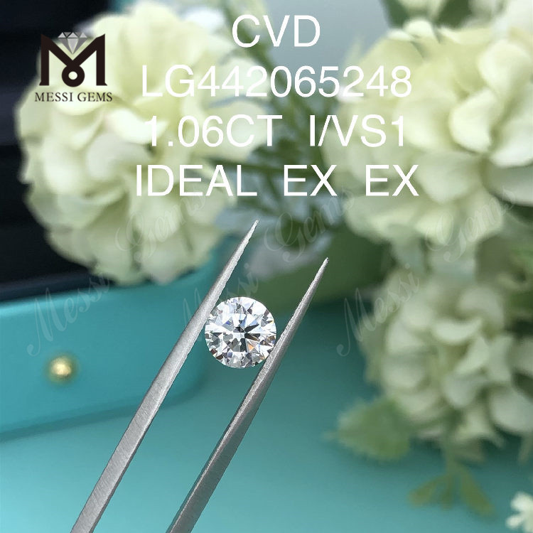 1,06 quilates I VS1 Diamante redondo cultivado em laboratório CVD