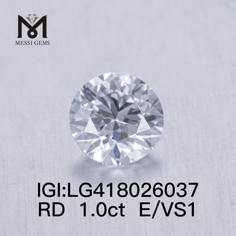 1 quilate E/VS1 EX VG diamante cultivado em laboratório Redondo 