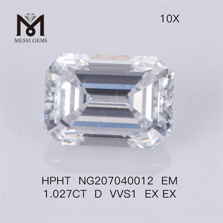Diamante sintético lapidação esmeralda 1.027CT D VVS1 EX EX