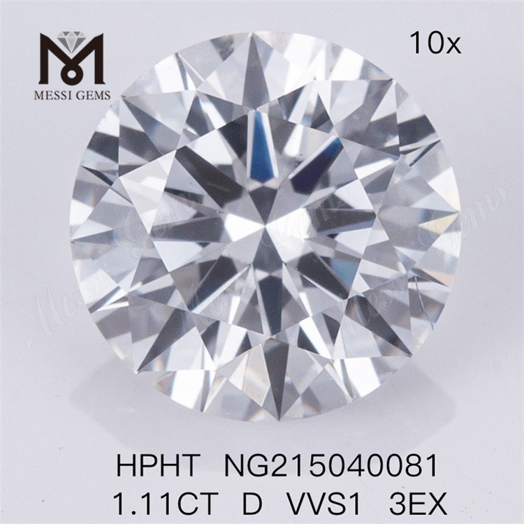 Diamante redondo solto 1,11 quilates feito à mão D VVS1 3EX HPHT Diamantes de laboratório